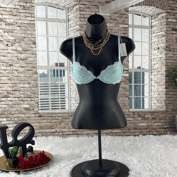 intimissimi Intimates & Sleepwear Nwt Womens Intimissimi Blue Floral Laced Padded Wired Bra